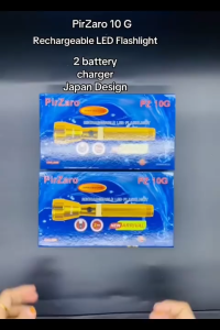 Pirzaro Japan Original Led Torch Light Flash Light Long Range Rechargeable Battery Lampu