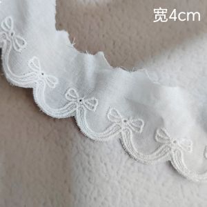 White Cotton Embroidered Lace Trim Butterfly Knot Hollow out Skirt Edge Decorative DIY Fabric Accessories Home Sewing Supplies