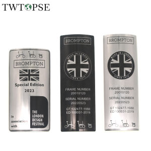 TWTOPSE Bike Bicycle Head Badge Metal Sticker For Brompton Folding Bike Bicycle Badge Decal Head Post Handlebar Head Stem Frame LOGO PIKES 3SIXTY