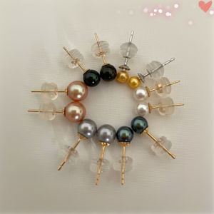 Mini Japanese Akoya Natural Sea Pearls Small Ear Studs Womens Sterling Silver Earrings 18K Gold Earrings Versatile