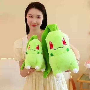 Takara Tomy | 30/45cm Pokemon Chikorita Plush Doll Soft Stuffed Cartoon Chikorita Toys Kawaii Japan Anime Elf Plush Birthday Gift For Kids