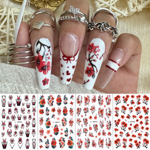 4 Miếng Dán Trang Trí Móng Tay Hình Hoa Mai Mùa Xuân Lấp Lánh Chất Liệu PET Dùng Cho Trang Trí Móng Tay Tự Làm Quà Tặng Tiệc Cưới Dễ Dán