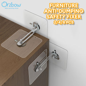 Orzbow Baby Safety Furniture Anti-Tipping Protecter Furniture Wall Anchor Anti-Dumping Holder Punch-Free Adhesive Shelf Cabinet Fixer Safety Lock