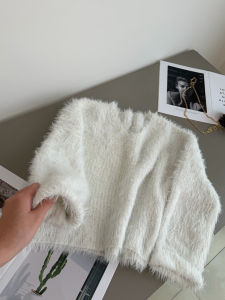 QINGNAER | Cozy Lazy Soft Fashionable White Sweater