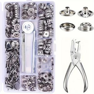 240Pcs 15Mm Canvas Snap ชุด Marine Snap Fastener สแตนเลส Snap ปุ่มสำหรับเรือเย็บหนังผลิตภัณฑ์เต็นท์