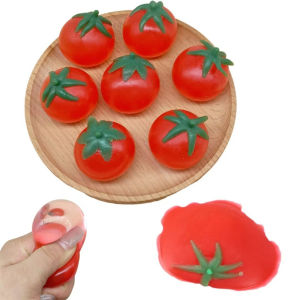 Tomato Squishy Stress Ball Soft Fidget Sensory Toy for ADHD Autism Slow Rebound Squeeze Toy for Adults Kids Christmas Gift