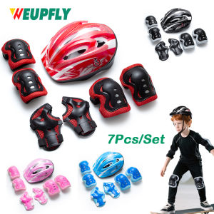 7 Pcs Kids Protective Gear Set Roller Skating Helmet & Pads for Kids Bicycle Scooter Safety Gear with Knee Elbow Wrist Guards