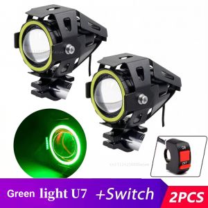 Waterproof Motorcycle LED Headlight 3000LMW U7 Motorbike LED Driving Fog Spot Light with Switch For Honda Dio 50 ZX50 DJ-1