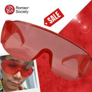 แว่นกันน้ำ CGRS108 แว่นสงกรานต์ป้องกันแสงฝุ่น แว่นตาเลนส์ใส (สีแดง) แว่นผู้ชาย ใส่แล้วเท่ ดูดี