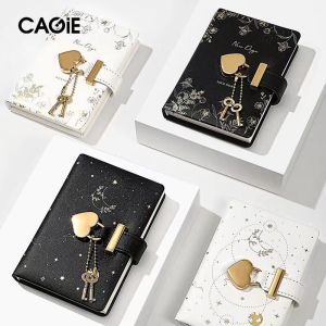 CAGIE Retro Diary with Padlock Notebook and Journal A7 Sketchobook Lock Notepad Small Pocket Agenda School Planner Organizer Note Book