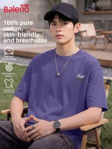 BALENO | Purple Mens Summer New Outdoor Casual Pure Cotton T-shirt