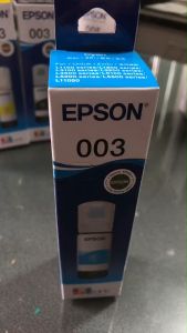 Epson 003 C สีฟ้า T00V200 แท้ศูนย์ของใหม่+คุณภาพ100% เครื่องปริ้นเตอร์ EPSON L3110 / L3150 ปริมาณการพิมพ์บนกระดาษขนาด A4 ได้ 7500 หน้า