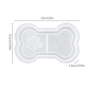 A Top Quality DIY Cat Paw & Bone Shape Silicone Mold Storage Tray Jewelry Display Dish Home Decor Cat And Dog Food Tray Gypsum
