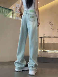 Light Wash High Waist Wide Leg Jeans Womens Spring New Style Versatile Loose Straight Cut Long Pants Korean Style Commute