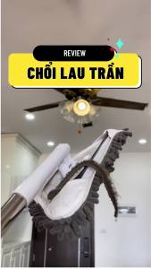 Cây lau trần nhà KITIMOP A3 đầu tam giác 28cm lau kính gạt nước cán inox 150cm kèm 2 bông lau