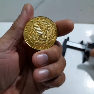 Đồng Xu mạ vàng liên xô kỷ niệm Olympic Moscow 1980 đường kính 38mm sưu tầm