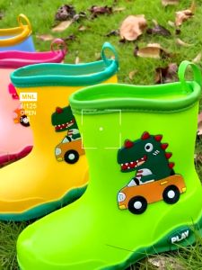 DAILYGO Cartoon Rain Boots For Kids Waterproof Non-Slip 2-7 Years Old Childrens Rain Boots Rubber Shoes