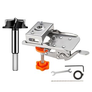 35mm Hinge Boring Jig Kit Stainless Steel Hole Opener Template For Woodworking Hole Puncher Drilling Guide Locator