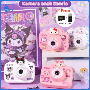 Sanrio Kuromi Kamera Anak Mini Hadiah Anak Kamera Digital Kamera Perekam Video 1080p Camera USB 2.0 Inci Layar IPS & 2000W HD Dual Camera Game Bawaan Multifungsi Mainan Kamera