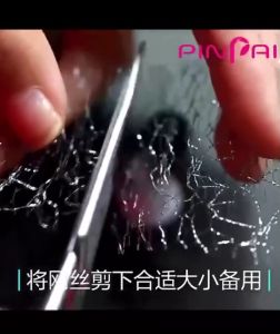 อุปกรณ์ทําเล็บสติกเกอร์ตาข่ายแซลลี่ตาข่าย 8 แบบสติกเกอร์ติดเล็บตาข่ายสีแดง DIY อุปกรณ์ทําเล็บตาข่ายสุดหรู