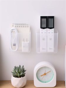 DXL Wall-mounted Pen Holder & Desktop Stationery Storage Box Transparent Student Pen Holder Office Scissors Note Data Cable Grid Box