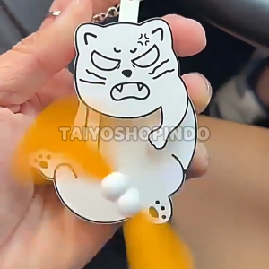 TAIYO Gantungan Kunci Kipas Angin Tangan Genggam Kucing Portable Mini Hand Fan Manual Mainan Anak