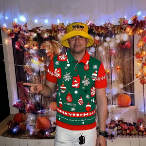 Mens Christmas Polo Shirt 3D Heat Sublimation Print Funny Red Christmas Gift & Snowflake Pattern Short Sleeve Skin-Friendly Fabric Stylish Top for Philippine Christmas Celebrators