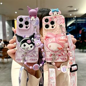 Kawaii Sanrio Mirror Design Phone Case for Realme True Me GT Neo7 6 5 Se Anti-Fall Sandflow Stand Protection Soft Silicone
