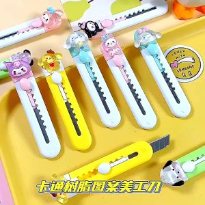 🔥chageey👍 Girly Cartoon Cute INS Mini Portable Paper Cutter Express Opening Box Utility Knife Cute Tool Knife Stationery