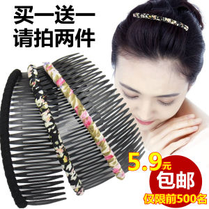 Korean Hair Accessories Silk Yarn Hair Comb for Frontal Hair Styling Hair Clip with Wide Edge Long Insert Comb