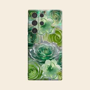 Jade Gold Rose Luxury Fashion Full Lens Protective Case for Samsung Galaxy S26 S25 S24 A56 A36 Plus Ultra