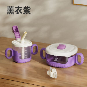 Food Grade Baby Food Bowl with Handle And Scale Anti Slip Durable Child Feeding Utensils for Toddlers And Infants