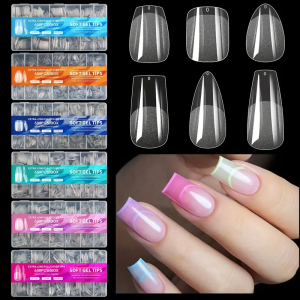 600 Chiếc Móng Giả Gel Mềm Bán Nhám Trong Suốt Acrylic Đã Định Hình Dùng Cho Dài Móng Hình Hạnh Nhân Ngắn Dụng Cụ Làm Móng