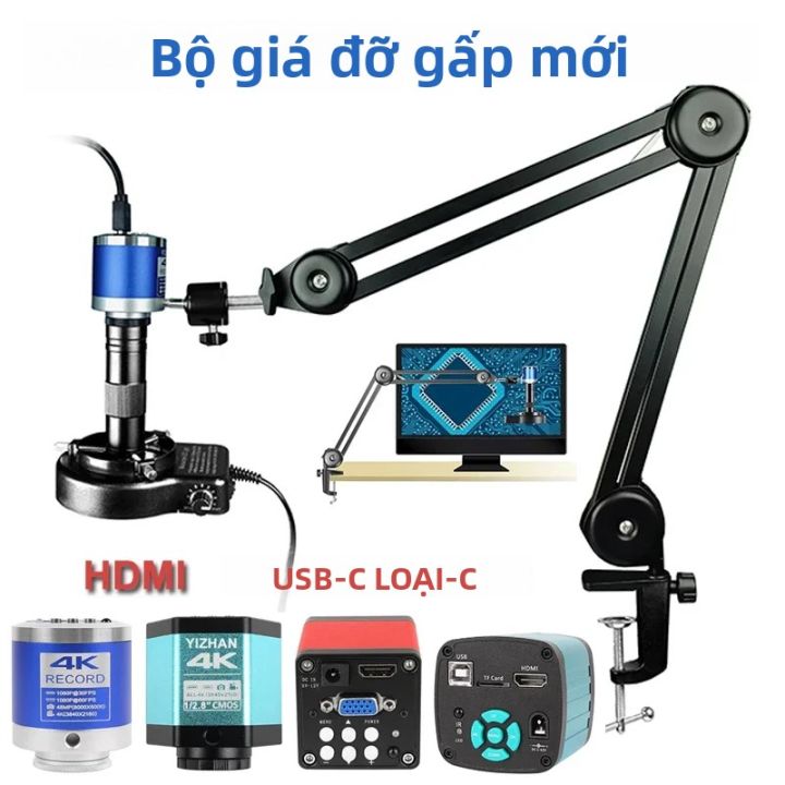 Camera Kính Hiển Vi Kỹ Thuật Số 4K 48MP USB-C HDMI Với Giá Đỡ Nâng Cao ...