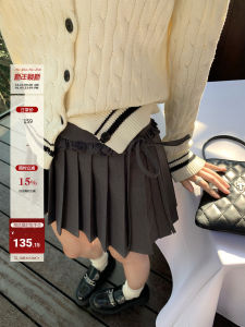 Grey Berke A-Line Mini Skirt Womens Design Sense Lace Half-length Skirts Berkeley Pleated Short Skirts Halfbody Skirts