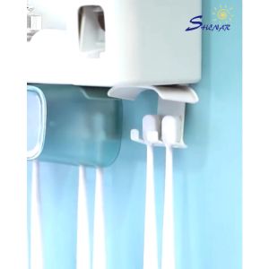 TOOTH BRUSH HOLDER 4IN1 / Rak Gantung Organizer Tempat Sikat Gigi /Skincare/Rak Kamar Mandi/Rak Multifungsi SHENAR - PERABOTMURAH