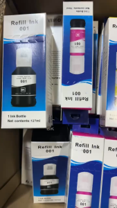 หมึกเติม EPSON 001 หมึกเติมแท้งค์แท้ สีดำ 127ml /สีฟ้า/ชมพูแดง/เหลือง 70ml หมึกพรีเมี่ยม