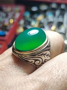 Batu cincin green kalsedon cincin pria masa kini