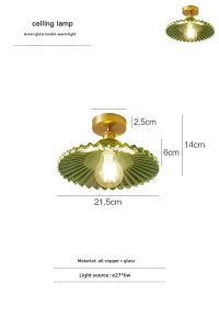 Nordic Glass Ceiling Lamp Minimalist Modern Light Luxury Corridor Aisle Lighting Designer Copper Entrance Lamp