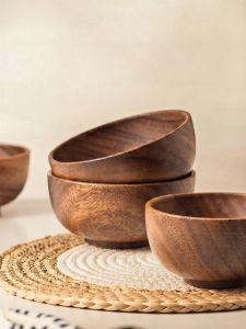 MODERN SWEETHOME | Shatterproof Heat Resistant Wooden Bowl for Children