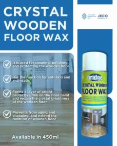 Bridge Wooden Floor Wax - Anti-Skid & Anti-Static Floor Care Spray 450ml 24-Pack Box