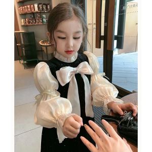 ชุดเดรสเด็กผู้หญิง ชุดเจ้าหญิง ชุดเดรสผ้ากำมะหยี่ ชุดเดรสฤดูใบไม้ผลิและฤดูใบไม้ร่วง ชุดเดรสแฟชั่นสำหรับเด็ก ชุดเดรสเด็กผู้หญิง