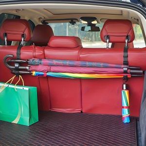 2-pack car seat storage hook multifunctional 3-card slot trunk hook can store umbrella luggage fishing rod