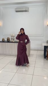 Eswara Dress Serut Baju Bridesmaid Kondangan Duyung Payet Lamaran Wisuda Gamis Lebaran 2025