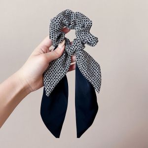 Elegant Floral Butterfly Knot Hair Ties Silk Ribbon Pure Color Trendy Hair Accessories Dongda Gate New Arrival Korean Style