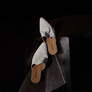 Tri-color Goodyear Thick-soled Genuine Leather Mules