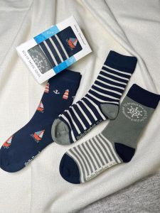 Naval Gift Box Soft Absorbent Breathable Anti-Pilling Bamboo Fiber No-Show Socks for Big Medium Small Children
