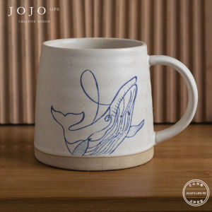 Simple Artistic Nordic Ceramic Ins Style JOJOS L. PD.lock Coffee Mug Creative Single Ear Handle Coffee Cup for Office Use