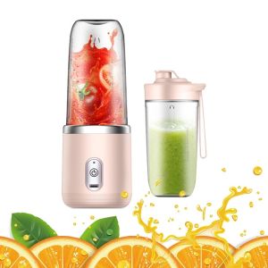 Portable Double Cup Multifunction Juicer 6 Blade Blender USB Rechargeable Juicer Kitchen Tool Fruit Food Milkshake Juice Maker