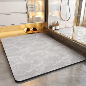 VIKAMA Luxury-Style Marble Pattern Floor Mat for Bathrooms - Water Absorbing and Slip-Resistant Floor Mat - Home Decoration